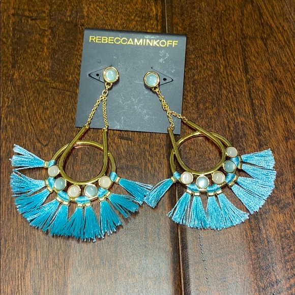 Rebecca Minkoff blue tassel earrings. NWT - Picture 2 of 7